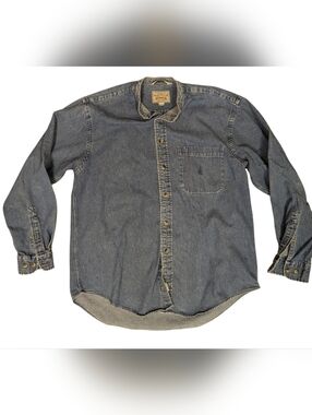 VINTAGE Nautica Denim Button Up Shirt Medium 100% Cotton